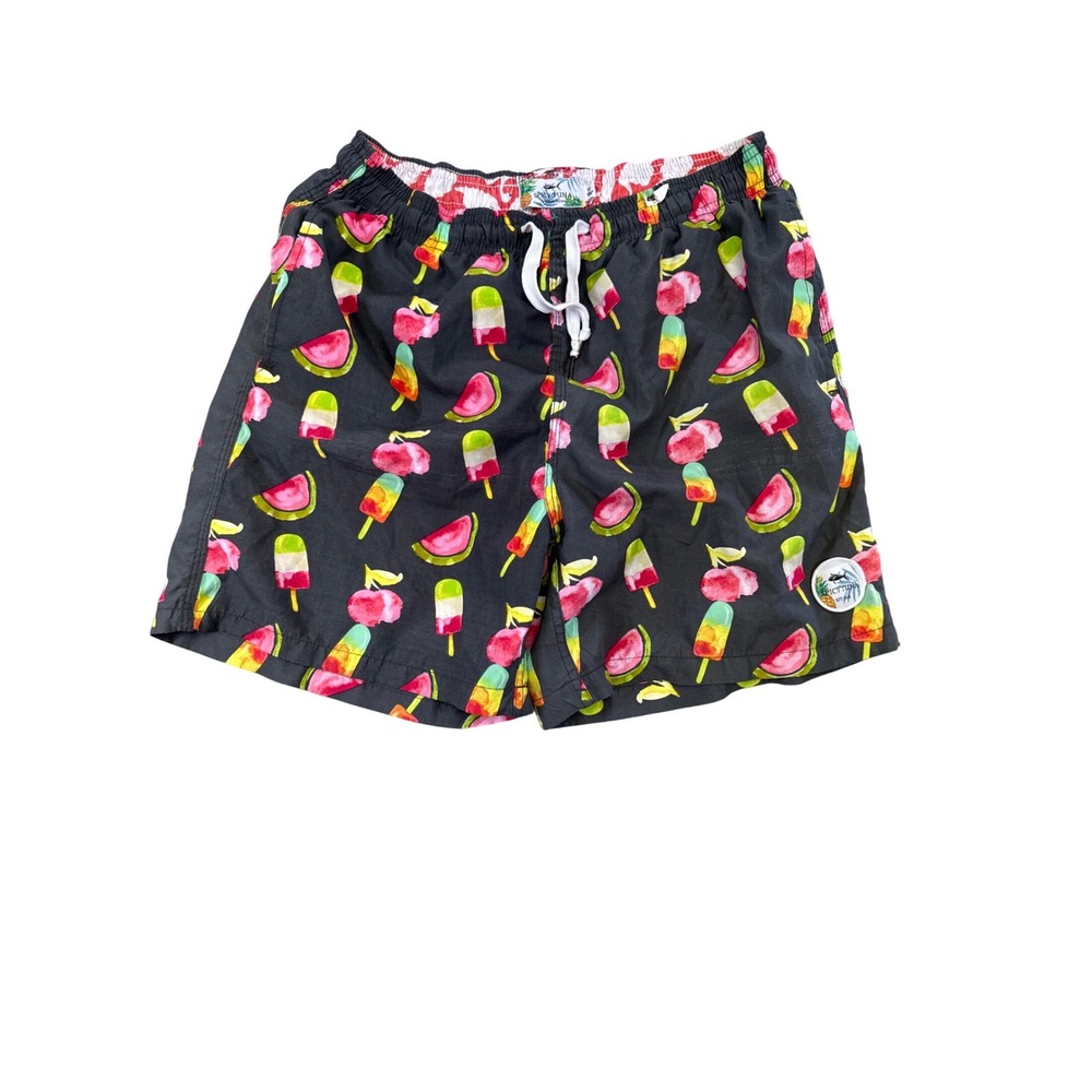 Spicy Tuna Mens‎ Swim Trunks Charcoal Popsicle Watermelon Print Board Shorts SzM